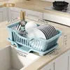 Escurridor de platos, escurridor de cocina para platos, organizador de utensilios para fregadero, cabinet de encimera para el hogar, caja de almacenamiento para cuencos y palillos