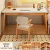 Mesa Integrada com Estante para Estudantes, Mesa de Escrita para Estudo em Casa, Mesa de Computador de Mesa para Quarto com Pés de Madeira Maciça, Mesa de Escritório