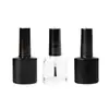 Frasco de plástico para esmalte de unha preto escuro de 10ml Frasco de vidro para esmalte de unha com tampa pincel frasco de esmalte de unha oblato vazio