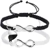 Pulsera de Aleación Simple Europea y Americana de Venta Caliente Transfronteriza Tejida Ilimitada Ajustable de 8 Palabras Pulsera de Amistad para Parejas Pulsera