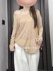 Traje de Moda de Primavera y Verano Blusa Fina con Hombro Micro Descubierto Top Base Camisola Holgada en I Anti-caminar