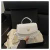 Bolsa Pequena Quadrada Casual Nova Estilo Coreano Cor Sólida Elegante Simples com Laço 2025 Bolsa de Mão Fresca Ombro Transversal para Mulheres