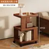 Mesa lateral de madera maciza, mueble lateral móvil, mesa de rincón, mesa pequeña creativa para sala de estar, mueble lateral minimalista para mesita de noche en dormitorio, mesa de centro pequeña