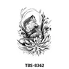 Tbs Cross-Border se especializa en Pegatinas de Tatuaje de Animales en Blanco y Negro y Florales Coloridos para Medio Brazo, Unisex, Estilo Europeo y Americano
