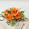 Flor Artificial Canto dos Sonhos Rosa Flor Pequena Buquê de Rosas Flor para Segurar no Casamento Conjunto para Fotografia de Casamento Decoração de Casa Flor