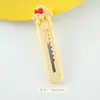 Cuchillo de Utilidad Oso Manzana Lindo de Dibujos Animados Abrecajas Portátil para Envíos Urgentes Cuchillo de Papel de Oficina Cuchillo Hecho a Mano para Estudiantes