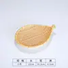 Platos de postre tejidos estilo ratán de melamina, bandejas para servir de restaurante de hot pot, vajilla tejida de bambú, platos rectangulares y platos de plástico imitación porcelana