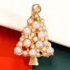 Broche Árvore de Natal com Pedras Preciosas Transfronteiriço Estilo Ins Feminino Design Criativo Europeu e Americano Acessórios de Alfinete de Natal Coloridos Tendência