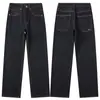 Muxi Roupas Estilo Old Money Retrô Jeans Vintage de Perna Larga Outono Novo Calças Longas Casuais Soltas