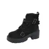 Botas Martin Hebilla de Cuero Tacón Grueso Botines Cortos Botines Cortos de Moda Motocicleta 2026 Botas de Tacón Alto con Personalidad Botines Cortos para Mujer Estilo Nuevo de Moda para Mujer
