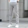 Calças Casuais Masculinas de Alta Qualidade de Hong Kong, Novo Estilo Outono, Corte Reto Solto, Calças Longas Elásticas Slim-Fit, Moda Coreana, Versátil