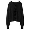 Sudadera de Cachemira para Mujer 100% Cachemira Pura Suéter Cardigan Tejido para Mujer Otoño e Invierno Holgado Combinable Color Sólido Ropa Exterior
