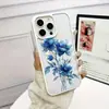 Funda magnética para teléfono Apple 17Promax Dos en uno Iphone18Pro Flor azul Agujero grande Funda protectora