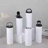 Taza Sublimación Transfronteriza de 20 oz Recta con Popote Termo de Acero Inoxidable 304 con Tapa de Asa para Coche Portátil DIY