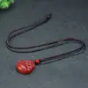 Colgante original de cinabrio, estilo corazón de cinabrio dorado púrpura, colgante con cierre de princesa, para hombres con Guanyin, para mujeres con Buda, amuleto de año de nacimiento