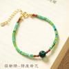 Pulsera Weiyi Xingyue Bodhi Nuevo Diseño Nicho 8mm Tara Verde Sutra del Corazón Cuentas Budistas Pulsera de Cristal