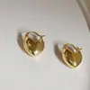Pendientes de Hebilla de Oreja de Metal Simple Retro con Rostro de Paisaje Amor Temperatura Lujo Ligero Gama Alta Moda Versátil Estilo Occidental Pendientes Pendientes
