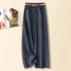 Pantalones de Pana Tencel de Pierna Ancha Estrecha para Mujer, Otoño 2026 Nuevo de Cintura Alta, Fluidos, Adelgazantes, Elegantes, de Lino, Rectos