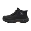 Botas de nieve de invierno de piel de oveja, nuevo estilo, forradas de felpa, a prueba de frío, suela gruesa, para hombre, zapatos de trabajo para exteriores, botas altas cálidas de cuero y algodón