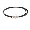Hebilla de Placa con Pedrería de Perlas Cinturón Pequeño de Cuero Patentado para Mujer Decoración de Moda con Cintura de Falda Cinturón Delgado Personalizado en Stock
