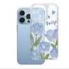 Funda de Teléfono Transparente Tulipán Azul de Bajo Costo y Alto Volumen para iPhone 17/18 Pro Max, Funda Suave a Prueba de Golpes al por Mayor