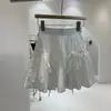 Falda Elegante Corta de Encaje Estilo Coreano Estilo Ballet con Cordones y Lazo Adelgazante para Mujer, Nueva Falda Plisada de Línea A de Cintura Alta de Verano