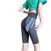 Calças de Pele de Tubarão para Mulheres, Leggings Finas de Seda Gelada de Verão Anti-Exposição, Shorts Esportivos de Yoga de Cintura Alta Levanta-Bumbum Justos