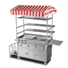 Carro de Comida para Bocadillos Multifuncional Comercial Soporte para Jianbing Guozi Olla para Freír Malatang Kanto-ni con Estufa de Gas