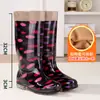 Sapatos Aquáticos, Galochas, Galochas de Cano Alto para Adultas, Botas Aquáticas, Forradas com Lã, Quentes, Modernas, Antiderrapantes, Sapatos de Trabalho Impermeáveis, Botas Longas com Algodão Adicional