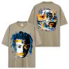 Camiseta de manga corta con estampado XXX TENTACION de hip-hop retro transfronterizo estadounidense, de algodón pesado lavado y cuello pequeño.
