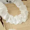 Encaje de Algodón Perforado Blanco/Albaricoque de Hilo de Algodón Arrugado de 5.5 cm de Ancho Soluble en Agua para Decoración de Textiles del Hogar y Ropa