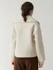 Novo casaco de lã pura dupla face para mulheres, estilo curto para figuras petites, versão coreana da moda, elegante casaco de lã de cashmere com zíper e gola de lapela