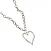 Estilo Europeo y Americano Transfronterizo de Moda Dulce-Cool Corazón Grande Cadena para Clavícula Exagerada de Gran Venta Moda Doble Capa Imitación de Perla Barroca Collar