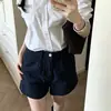 Pantalones de pierna ancha de cintura alta nuevos de verano que hacen que las piernas se vean más largas, pantalones de línea A, shorts lavados de estilo vintage old money para mujer, transfronterizos