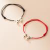 Cuentas de plata S925 Cascabel Versión coreana de tobillera de cordón rojo fresco para mujer Cuerda de pie tejida DIY Joyería para el pie al por mayor C0428