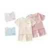 Conjunto de Verão Fino de Modal Refrescante para Bebê, Shorts de Manga Curta Infantil, Roupa Respirável para Exterior, Categoria a para Bebês e Crianças Pequenas