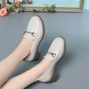 Mocasines para mujer 2024 primavera nuevos zapatos de cuero estilo británico cómodos zapatos de una sola capa para mujer cuero suave suela suave zapatos para mamá de mediana edad