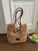 Bolso de Paja Tejida Hueco Estilo Vacaciones Artístico para Mujer, Bolso Tejido Estilo Perezoso de Playa de Verano para Viajes, Bolso de Hombro de Gran Capacidad para el Trabajo