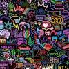 100 pegatinas de neón con grafiti de dibujos animados, impermeables, venta al por mayor, para teléfono móvil, patineta, cuaderno, pegatinas decorativas para tazas de agua