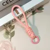 Cordón para Teléfono Trenzado de Bloques de Color con Nudo, Cordón Corto Tejido Creativo, Correa Desmontable Anti-Pérdida para Funda de Teléfono y Llavero, 12 cm