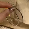 Pendientes de Aro Grandes Pendientes Redondos para Mujer Corea del Sur Temperamento Personalidad Círculo Pendientes de Moda Pendientes de Celebridad Cibernética de Plata de Ley Pendientes Largos