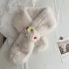 Cachecol Estilo Coreano em Promoção para Outono e Inverno, Versátil, Espessado, Quente, Botão Colorido Pérola Tricô Pelúcia Cachecol Gola Cruz