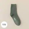 Meias novas de outono e inverno para homens, meias de algodão de agulha dupla, absorventes de suor, desodorantes, respiráveis, meias sociais pretas e brancas, meias de algodão