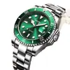 Relógio Masculino Automático Quartzo Fantasma da Água Verde Luminoso À Prova D'água Calendário Relógio de Comércio Exterior Atravessando Fronteiras Venda por Atacado Dropshipping