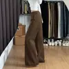 Jeans Melard Color Café Estrechos Pierna Ancha para Mujer Estilo Nuevo Color Café Americanos de Cintura Alta Sueltos Rectos