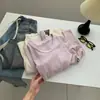Colección de otoño e invierno: Camiseta de manga larga de algodón con textura de mousse, elástica y adelgazante, con cuello mao, estilo coreano, capa base versátil para mujeres jóvenes