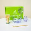 Juego de Té Matcha de Vidrio 7 Piezas Transparente Alto Borosilicato Rosa Set de Caja de Regalo Japonés Tazón para Matcha Batidor de Té Venta al por Mayor