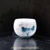 Caneca Mestra de Semente de Gelo Pintada à Mão Porcelana de Jade Suet Xícara Única de Chá Conjunto de Chá de Cerâmica Cor Sob Esmalte Copo Ovo de Dragão Azul e Branco Copo Árabe