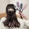 Pompón de piel de visón albóndiga recogido pelo esponjoso parte trasera de la cabeza accesorio para el cabello perezoso otoño e invierno goma para el pelo perezoso recogido artefacto