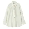 Z Estilo Europeu e Americano Transfronteiriço 2025 Nova Moda Elegante Roupas Femininas Atacado Camisa de Gravata Solta com Listras Verticais 4764113